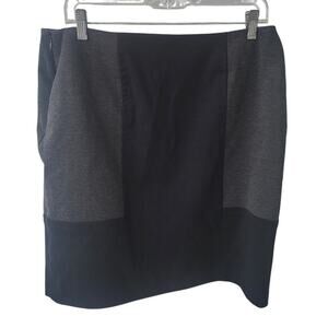 Worthington Modern Knit Gray & Black Pencil Skirt - Size 16